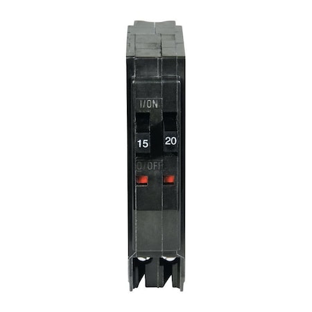 Square D Miniature Circuit Breaker, QO Series, 15 to 20A, 1x1, 1x1 Pole, 120/240V AC, 10kA at 120/240V AC QOT1520CP